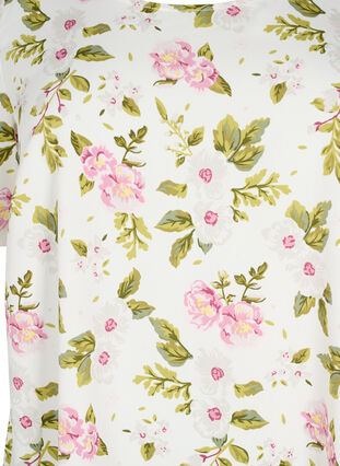 Flash – bluzka z krótkim rekawem i nadrukiem, Off White Flower, Packshot image number 2