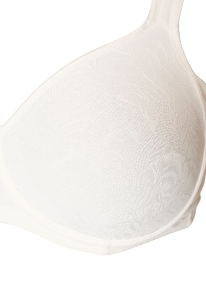 Komfortowy biustonosz z warstwa koronki i formowanymi miseczkami, Biały, Packshot image number 2