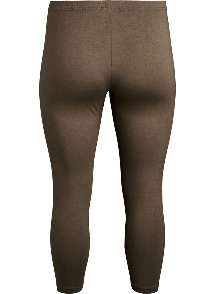 Legginsy 3/4 typu basic z wiskozy, Zielony, Packshot image number 1