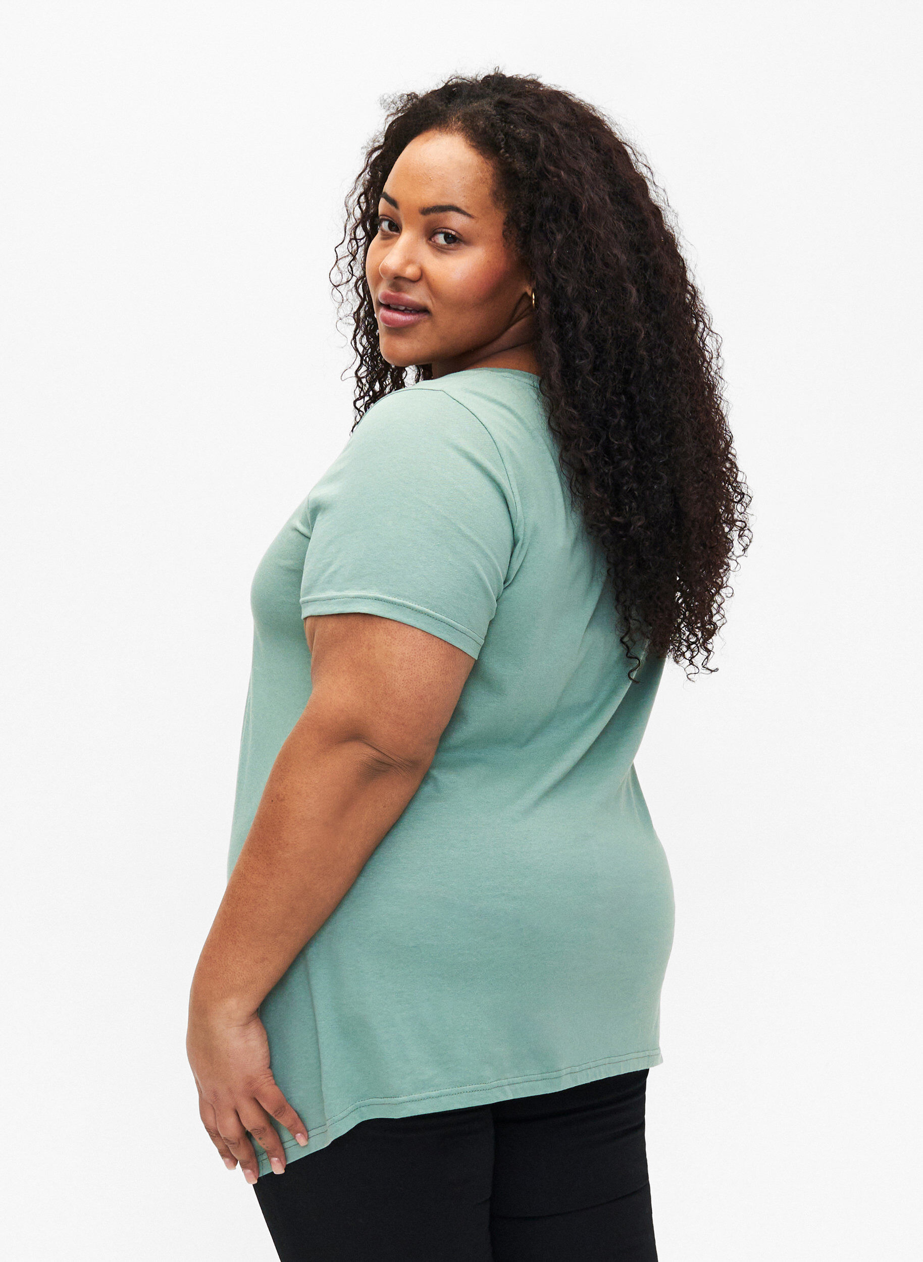 Zizzi Bawelniana koszulka z kr&oacute;tkim rekawem, Chinois G. W. Love, Model image number 1