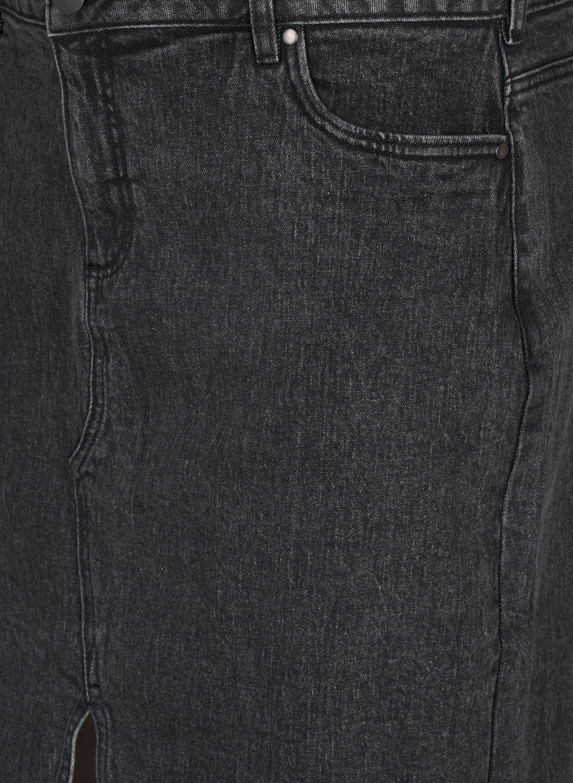 Zizzi Sp&oacute;dnica dzinsowa z rozcieciem z przodu, Dark Grey Denim, Packshot image number 2