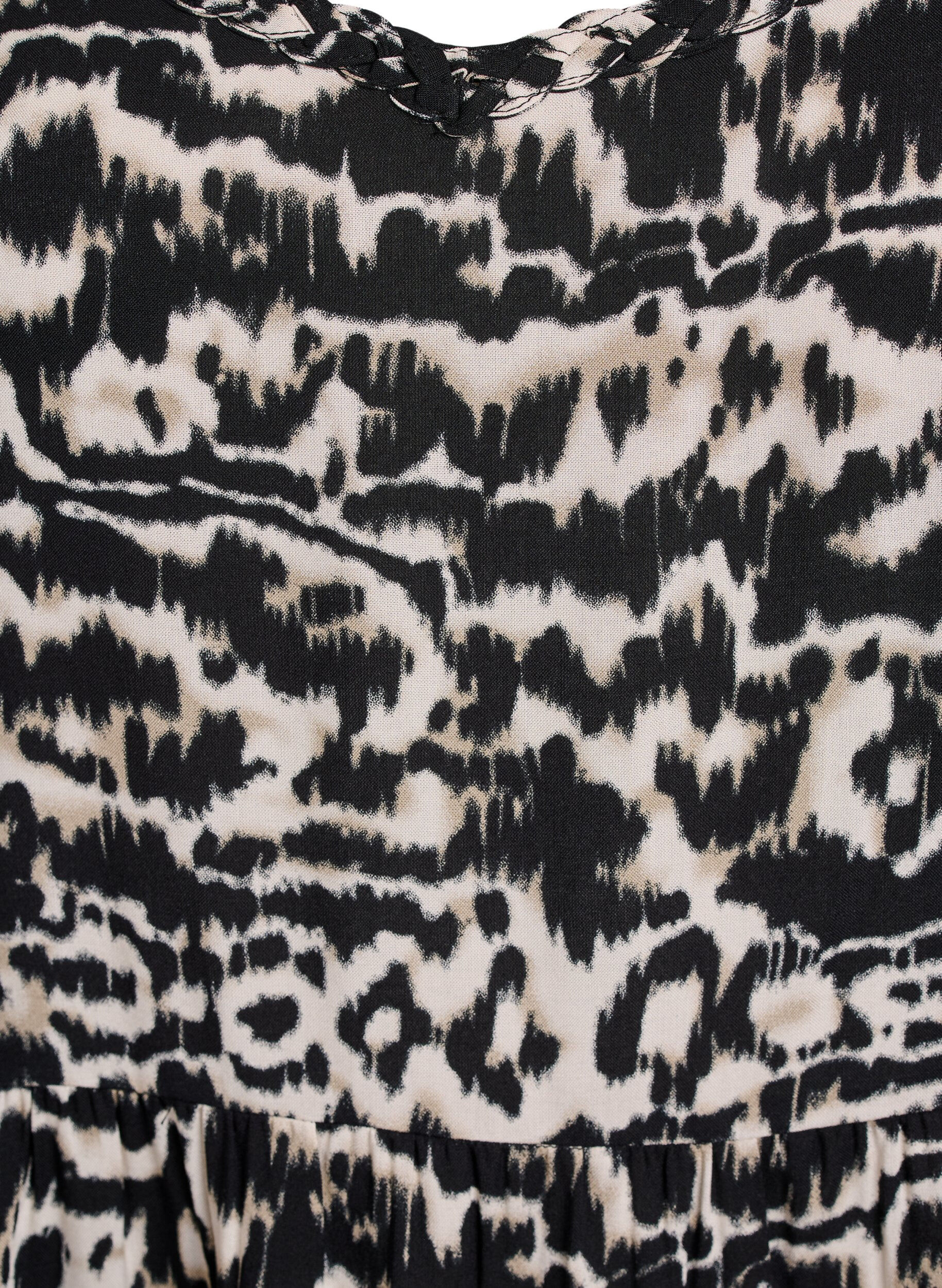 Zizzi Sukienka midi na ramiaczkach z marszczonym tylem, Czarne, Packshot image number 2