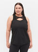 Mesh workout top with racer back, Black, Model image number 0