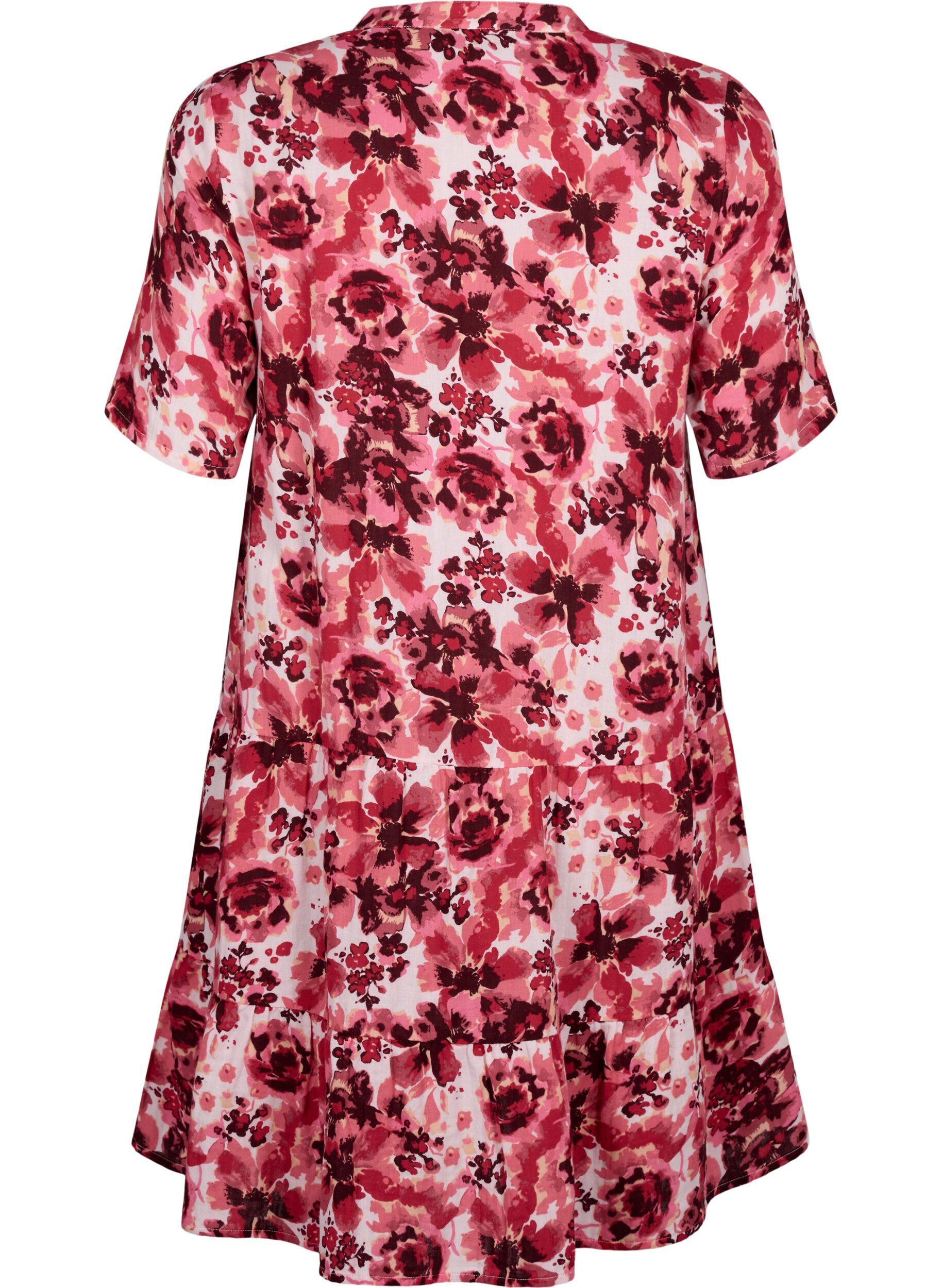 Zizzi Bawelniana sukienka w kwiaty, Pink AOP Flower, Packshot image number 1