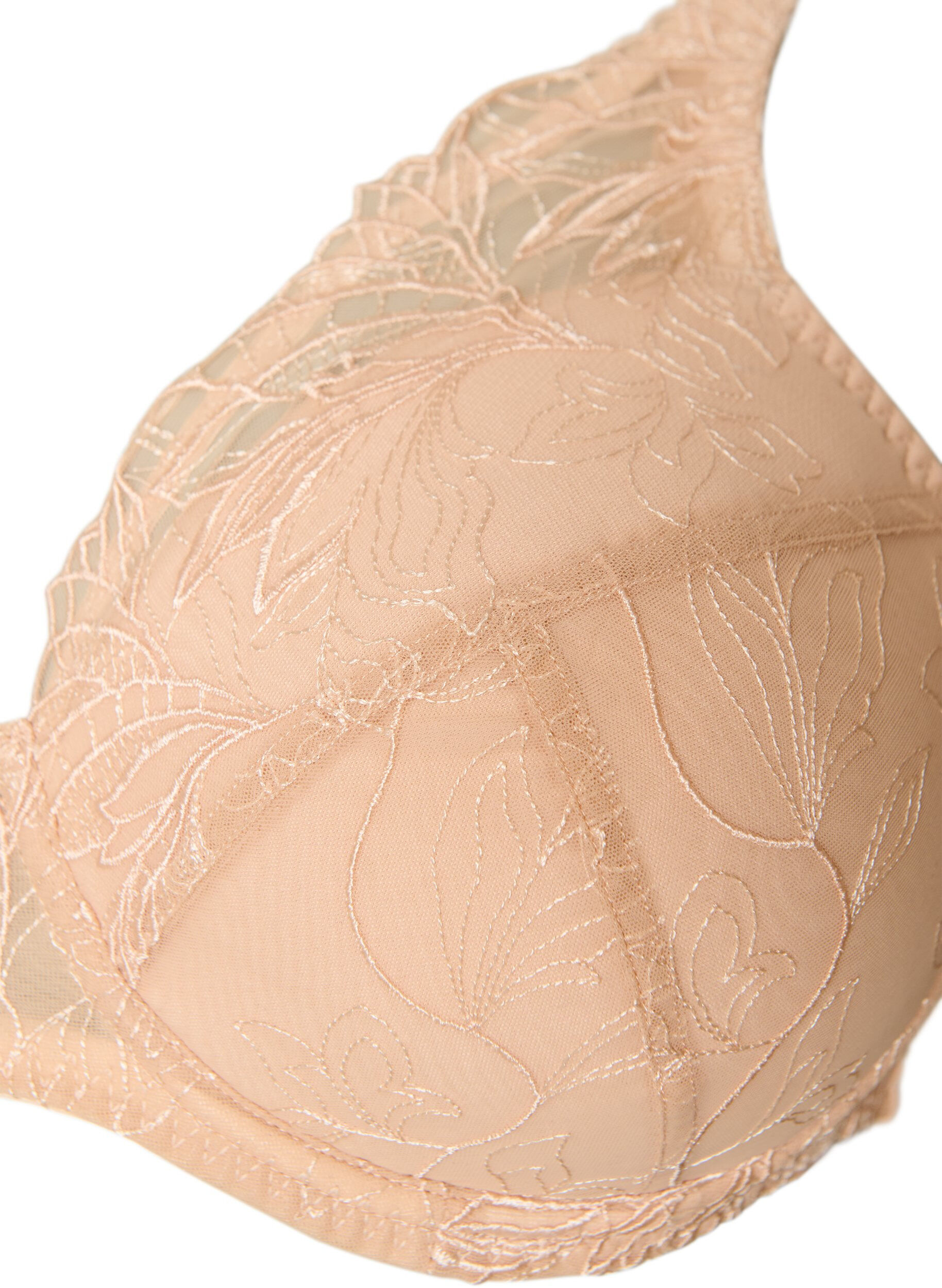 ZizziUsztywniany koronkowy biustonosz z fiszbinami, Beżowy, Packshot image number 2