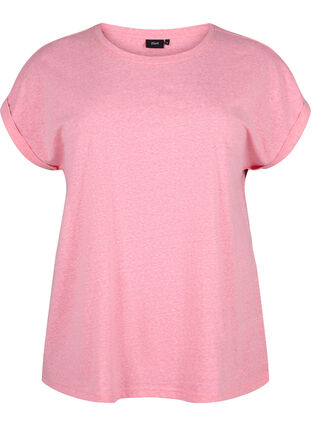 Melanzowa koszulka z krótkim rekawem, Strawberry Pink Mel., Packshot image number 0
