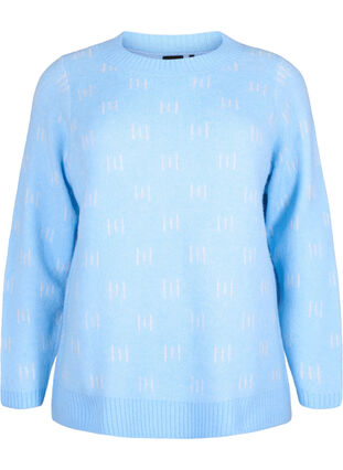 Wzorzysty sweterek, Blue Bell/Birch, Packshot image number 0