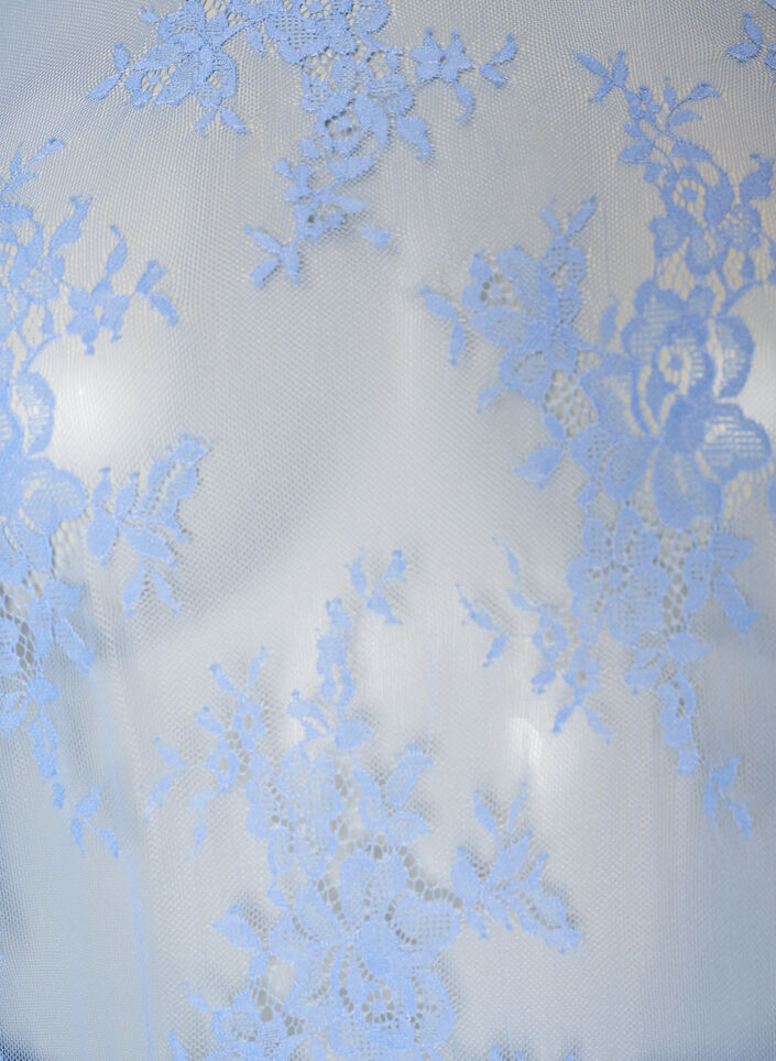 Sukienka midi z koronki z kr&oacute;tkim rekawem, Fioletowy, Packshot image number 2