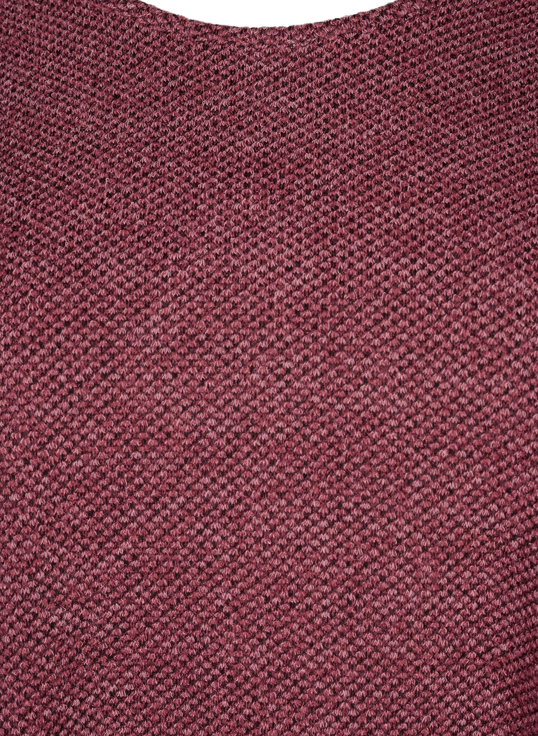 Zizzi Melanzowa bluzka z okraglym dekoltem i dlugimi rekawami, Dry Rose, Packshot image number 2