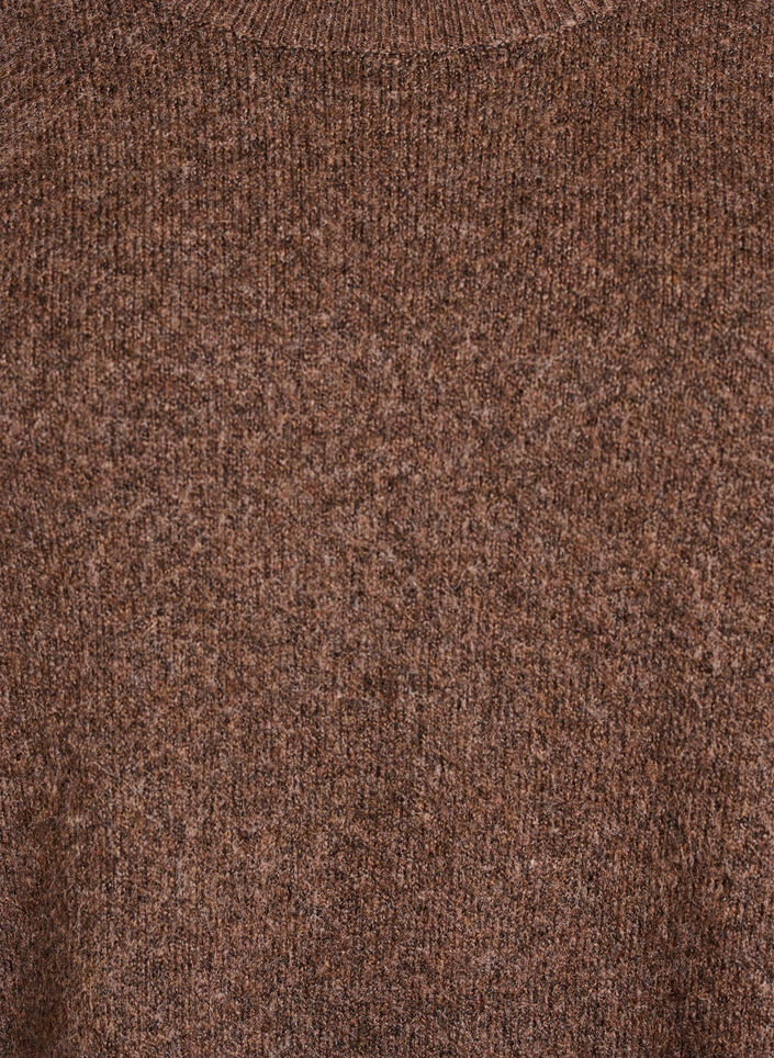 Luzny dzianinowy sweter z widocznymi szwami, Brązowy, Packshot image number 2