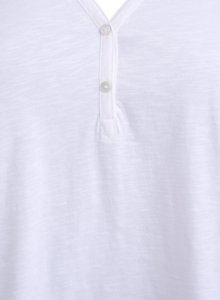 T-shirt z guzikami, Biały, Packshot image number 2