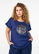 T-shirt ze zlotym kwiatowym nadrukiem, Naval A. Gold Rose, Model image number 0