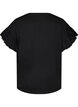 T-shirt z bawelny organicznej z bufiastymi rekawami, Czarne, Packshot image number 1