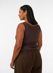 Dopasowany top basic z gladkiego materialu, Brązowy, Model image number 2