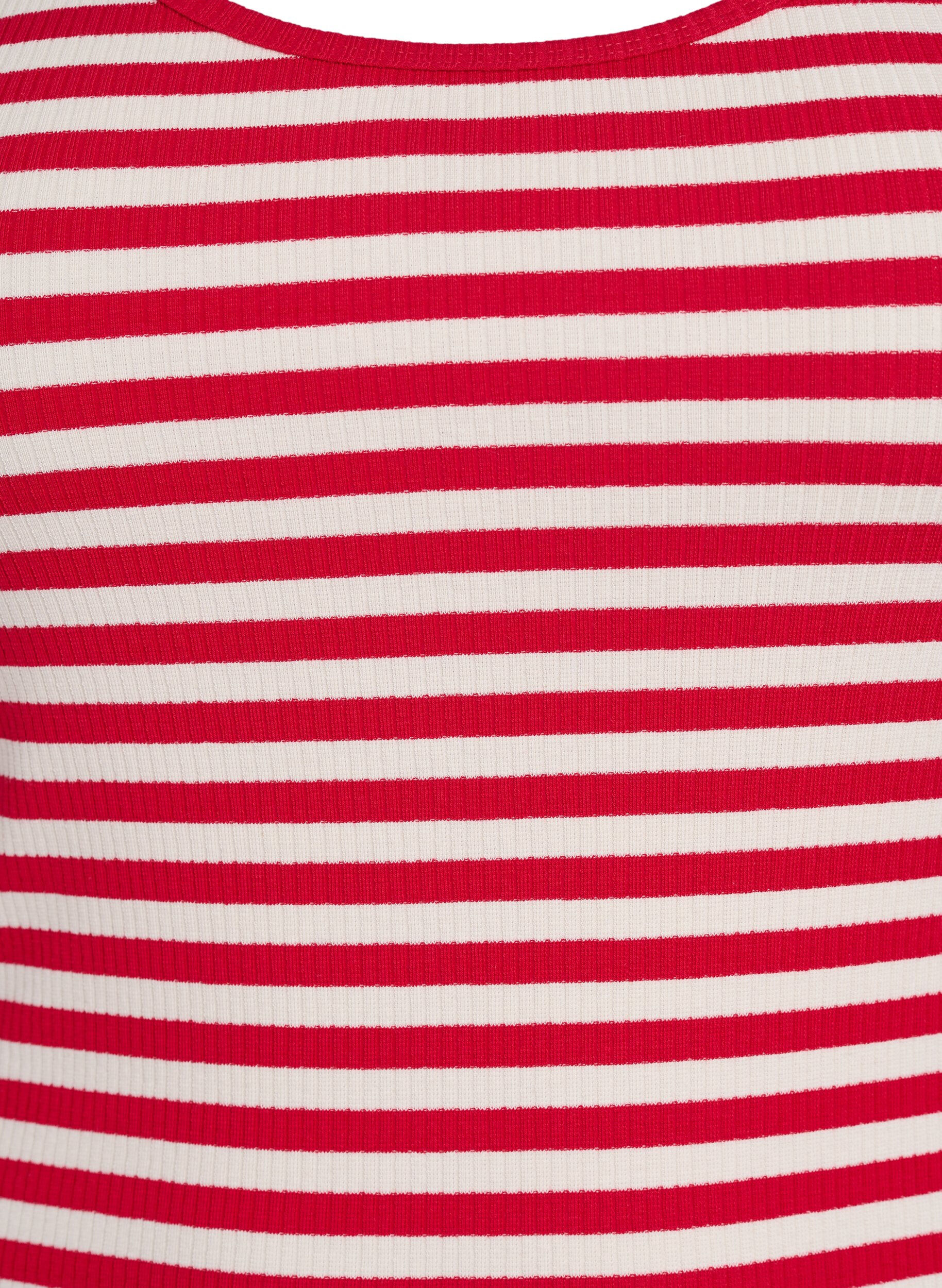 ZizziTank top w paski o prazkowanej strukturze, Czerwony, Packshot image number 2