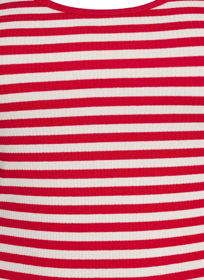 Tank top w paski o prazkowanej strukturze, Czerwony, Packshot image number 2