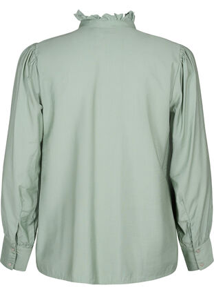 Wiskozowa bluzka koszulowa z marszczeniami, Green Bay, Packshot image number 1