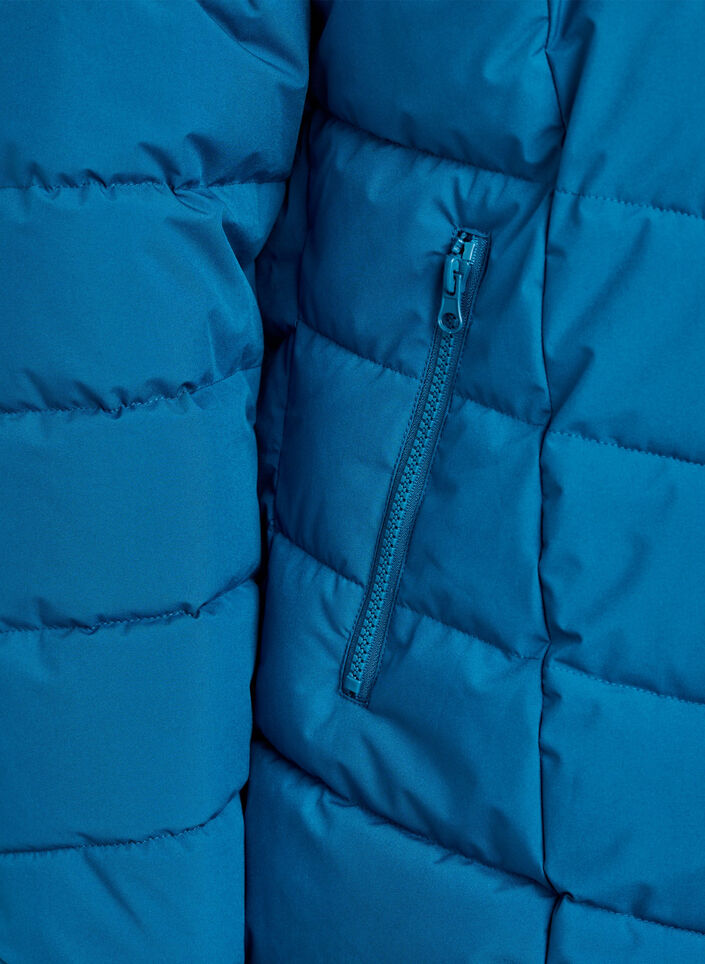 Kr&oacute;tka kurtka puchowa z kapturem, Niebieskie, Packshot image number 3