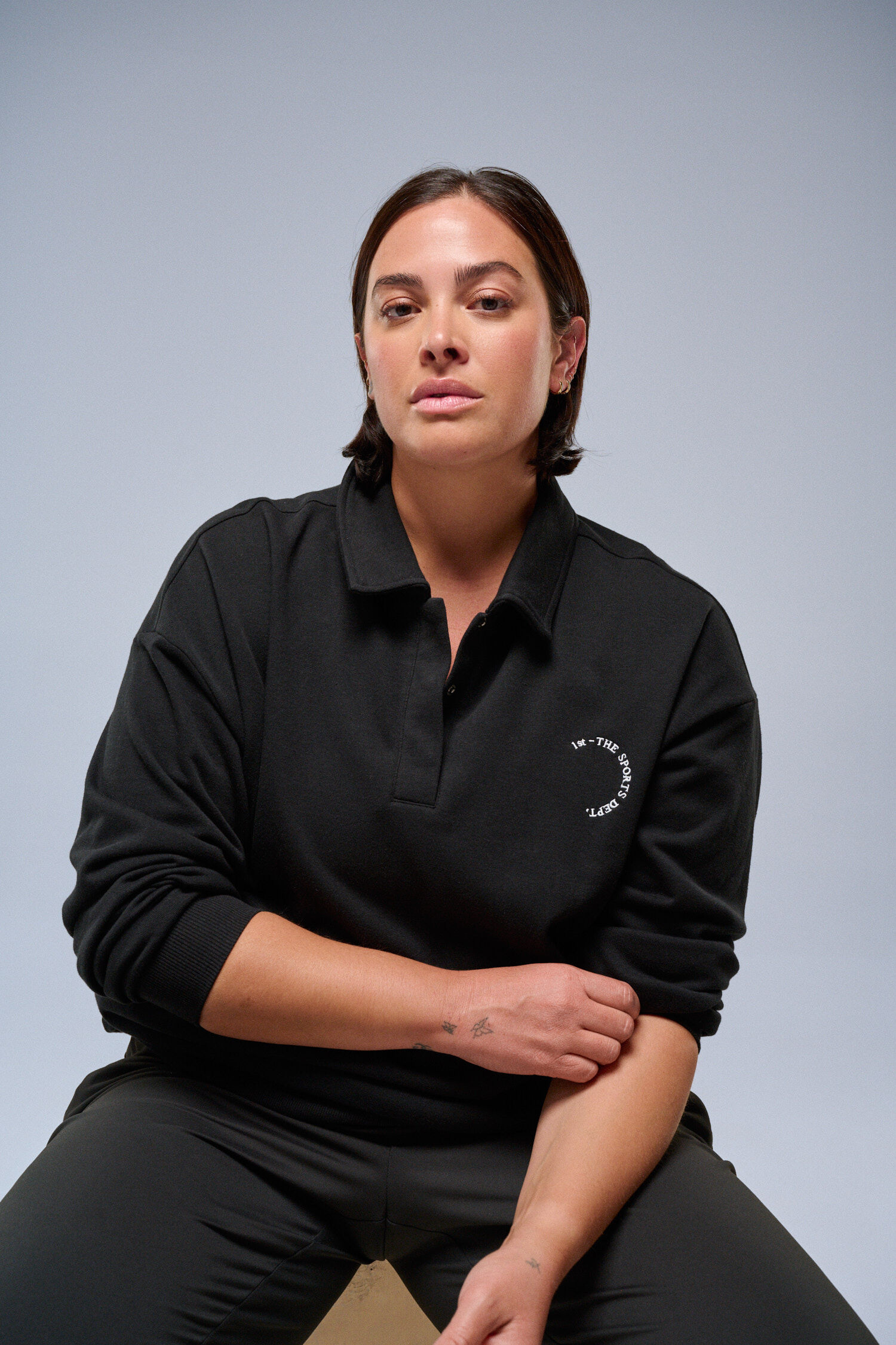 Bluza z detalami polo, , Model