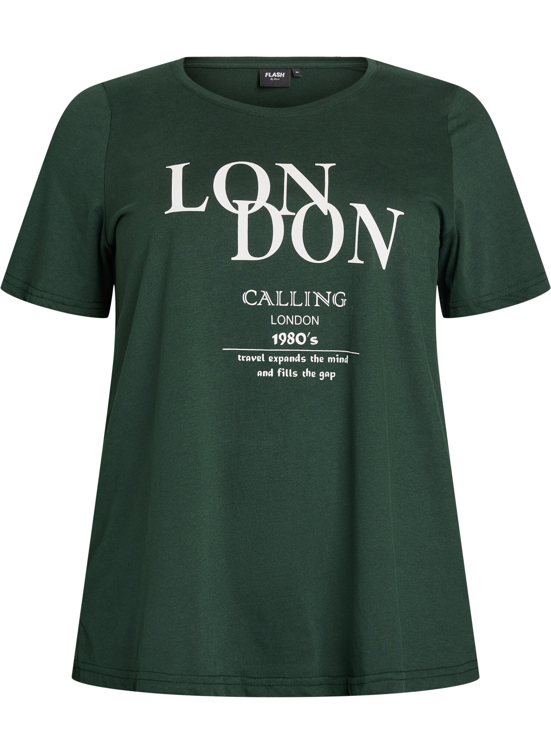 Zizzi Koszulka z nadrukiem, Zielony, Packshot image number 0