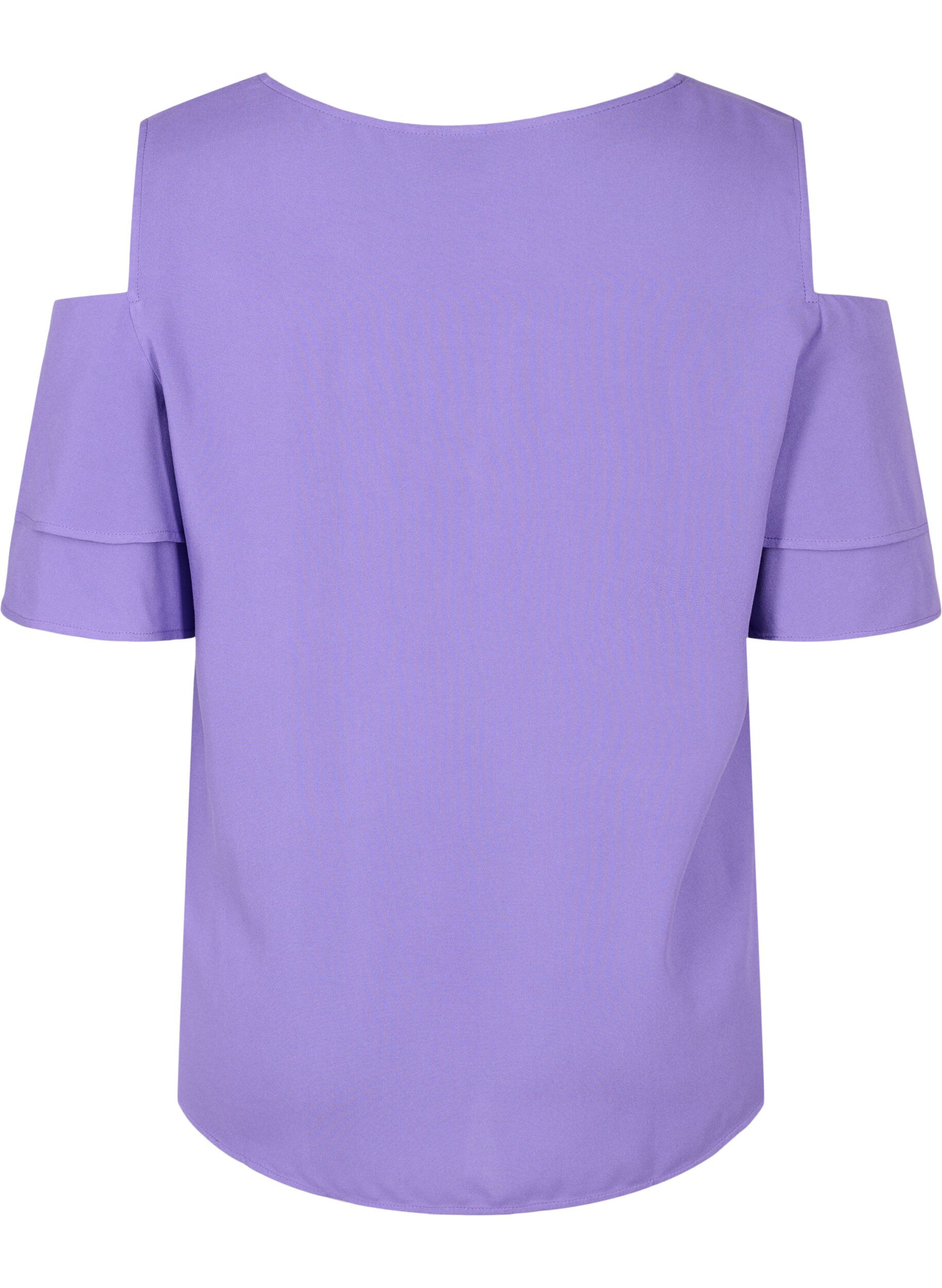 Zizzi Short sleeved blouse in viscose, Passion Flower, Packshot image number 1