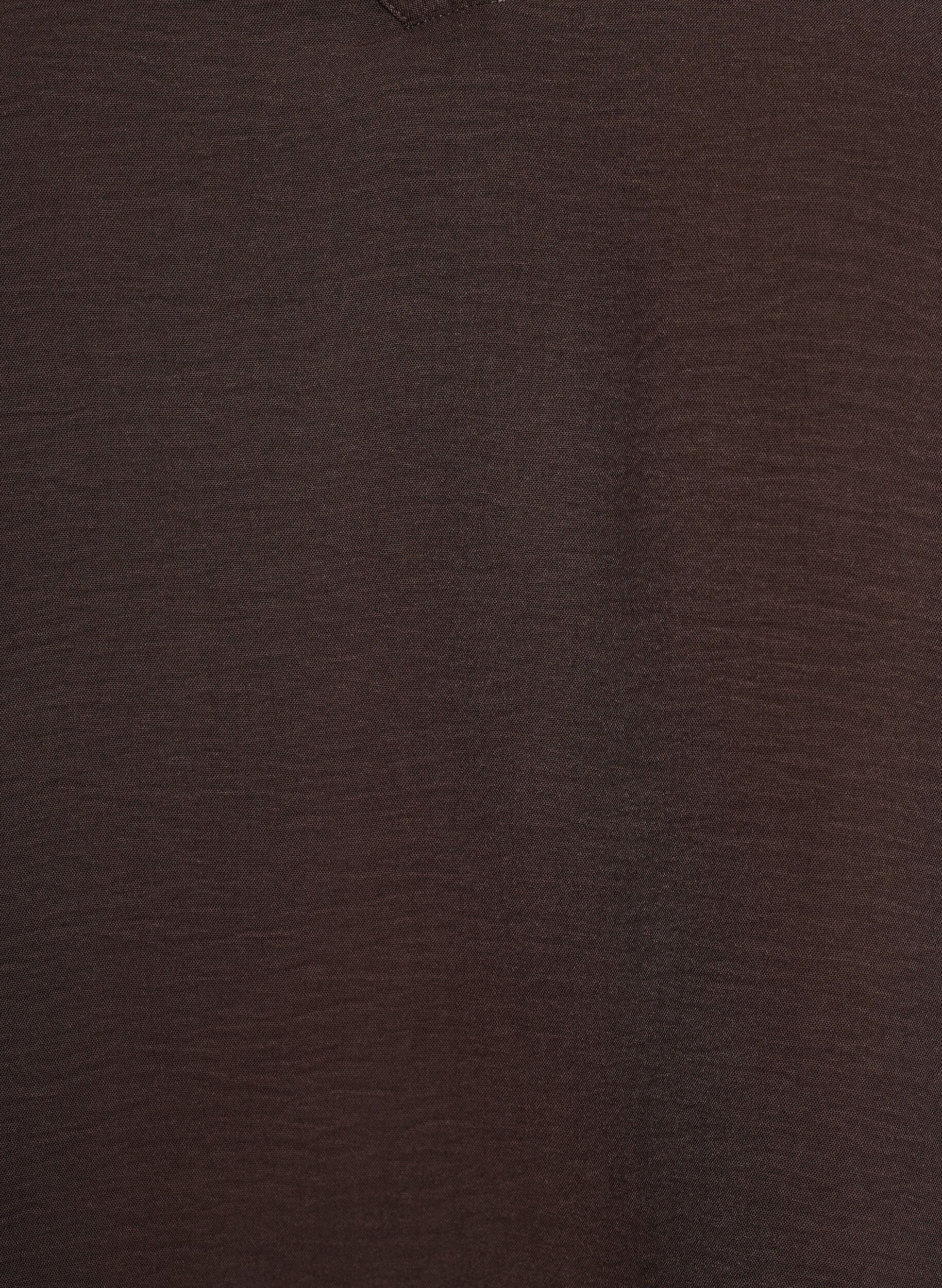 Zizzi Bluzka z bufiastymi mankietami i dekoltem w ksztalcie litery V, Brązowy, Packshot image number 2