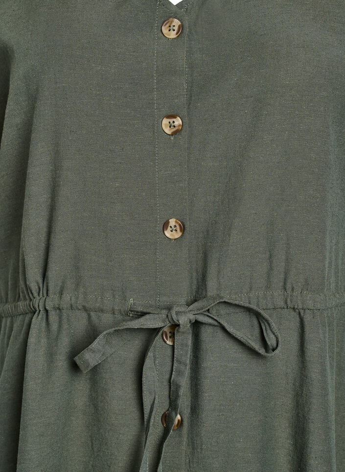 Sukienka maxi z guzikami i wiazanym paskiem, Zielony, Packshot image number 2