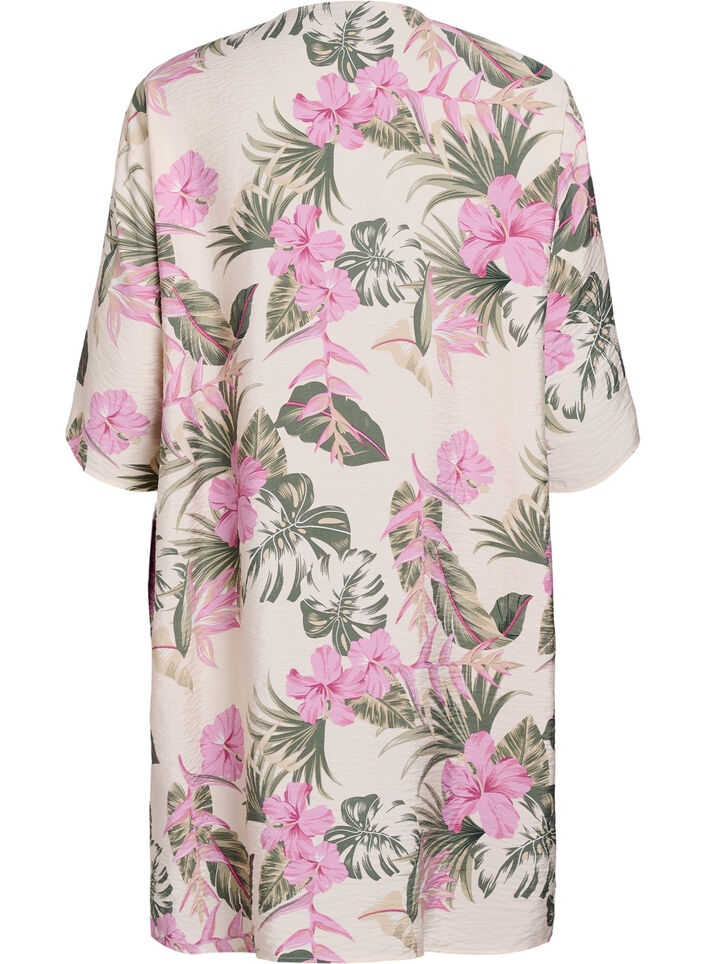 Kimono z wiskozy z rekawami 3/4, Biały, Packshot image number 1