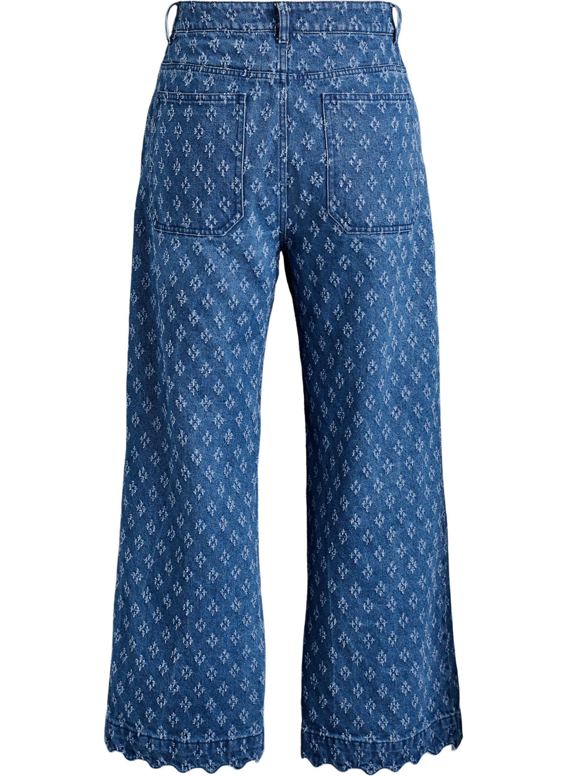 ZizziJeansy Myra o szerokim kroju i zniszczonym wzorze, Niebieskie, Packshot image number 1