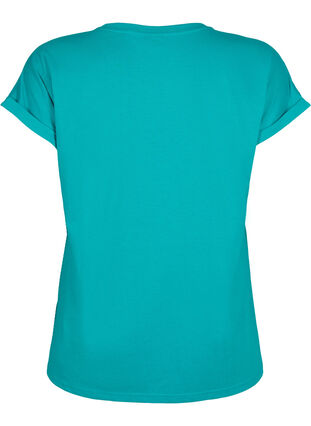 Koszulka z krótkimi rekawami wykonana z mieszanki bawelny, Teal Blue, Packshot image number 1