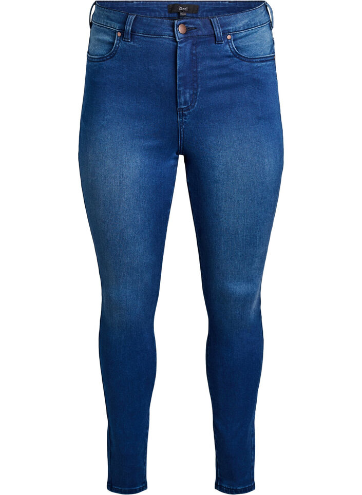 Jeansy Amy super slim z wysokim stanem, Niebieskie, Packshot image number 0