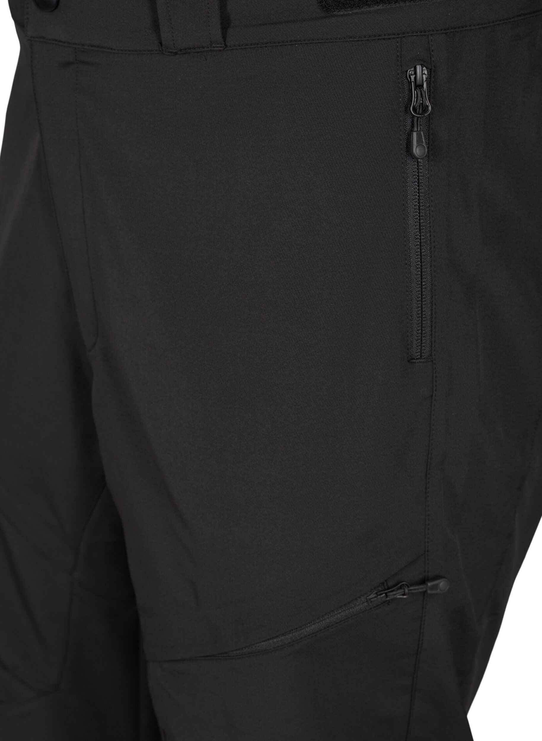Zizzi Capri hiking shorts with pockets, Black, Packshot image number 2