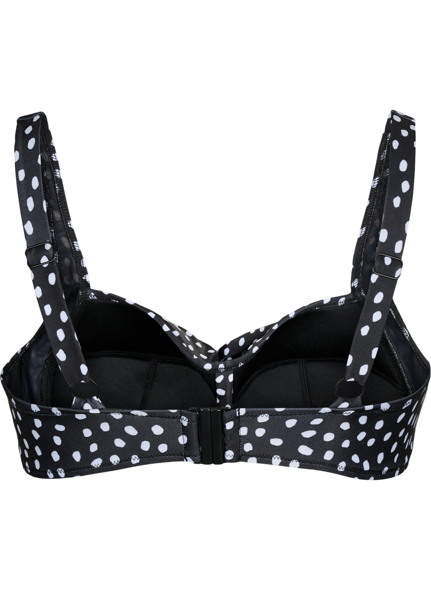 Zizzi G&oacute;ra od bikini z nadrukiem, Black White Dot, Packshot image number 1
