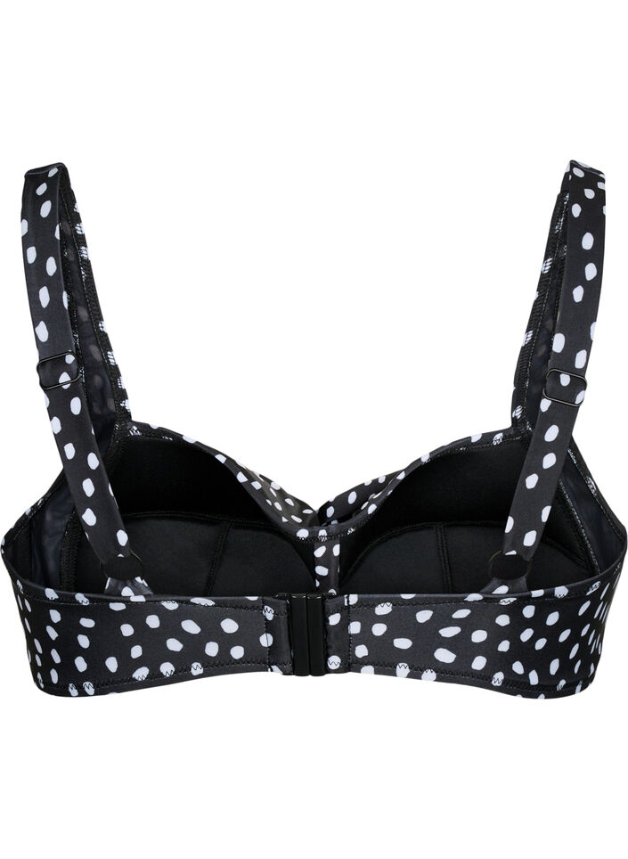 Góra od bikini z nadrukiem, Black White Dot, Packshot image number 1