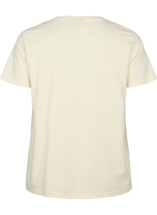 T-shirt z krótkim rekawem i dekoltem w szpic, Birch, Packshot image number 1
