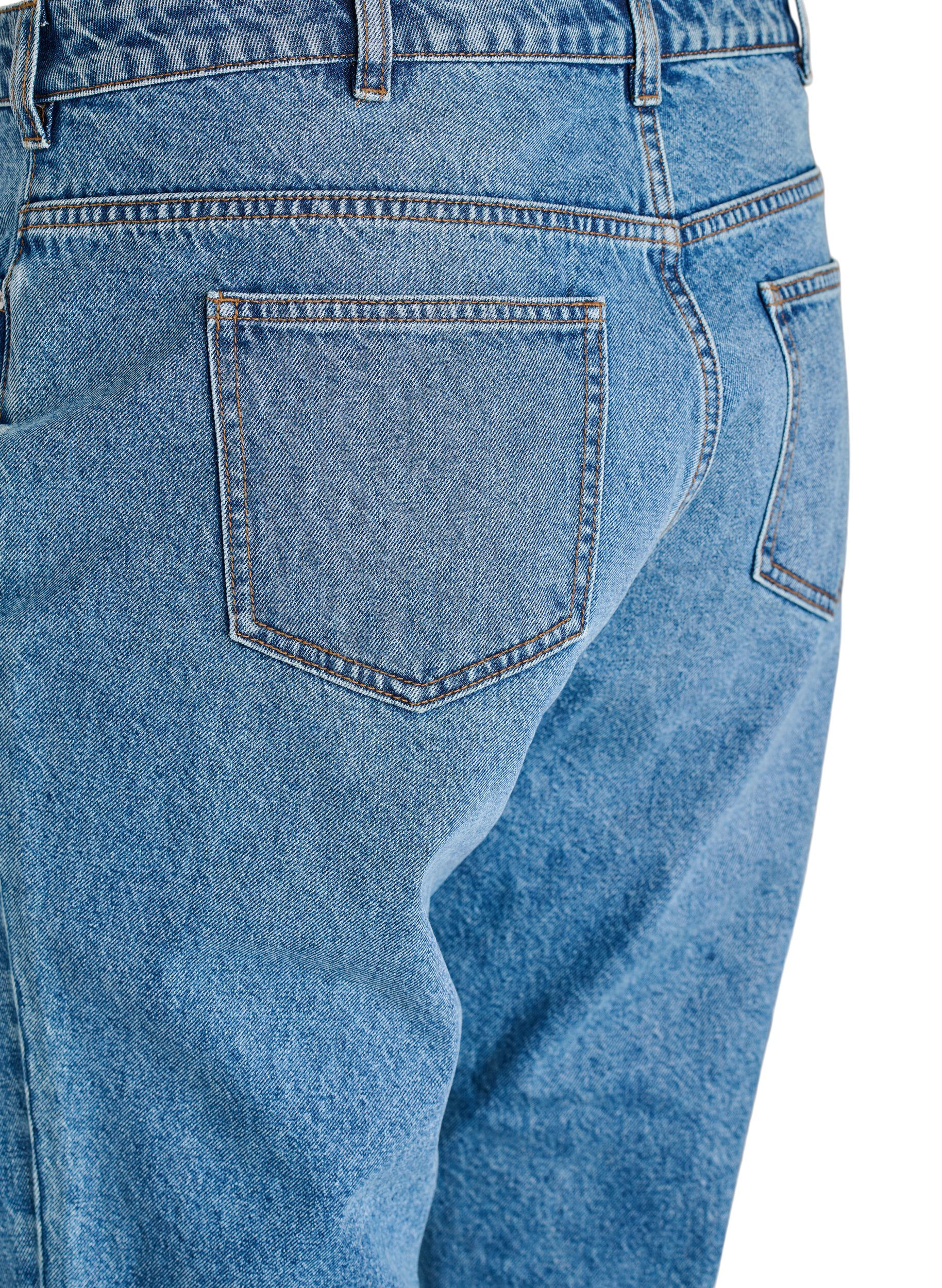 ZizziJeansy Mille typu mom fit z wysokim stanem, Niebieskie, Packshot image number 3