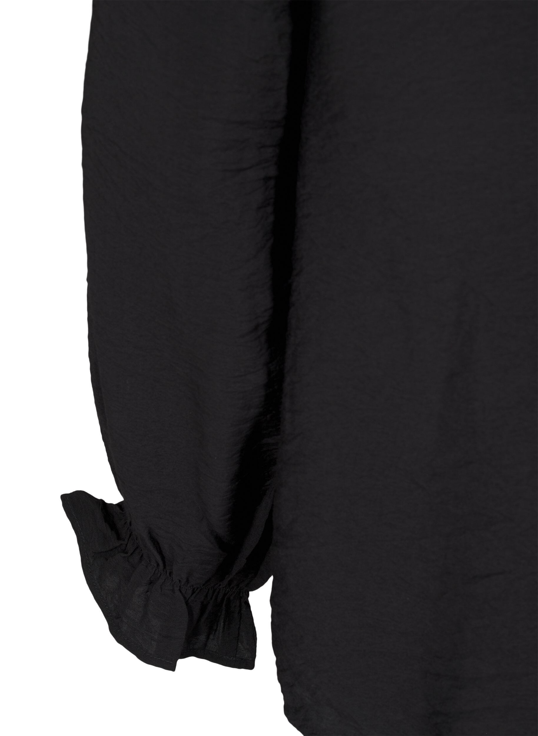 Zizzi Bluzka z dlugimi rekawami i dekoltem w szpic, Black, Packshot image number 3