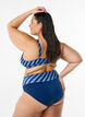 Figi damskie od bikini z detalem kopertowym, Niebieskie, Model image number 2