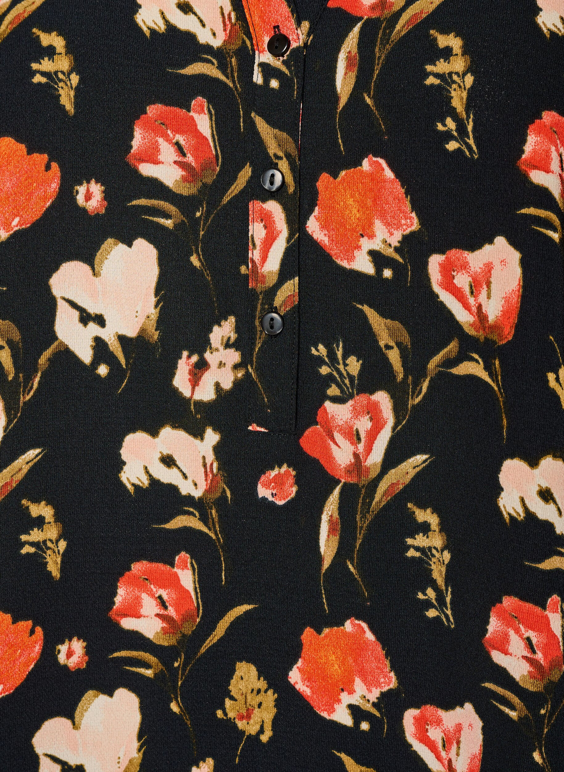 Zizzi Bluzka z kr&oacute;tkim rekawem i dekoltem w serek, Czarne, Packshot image number 2