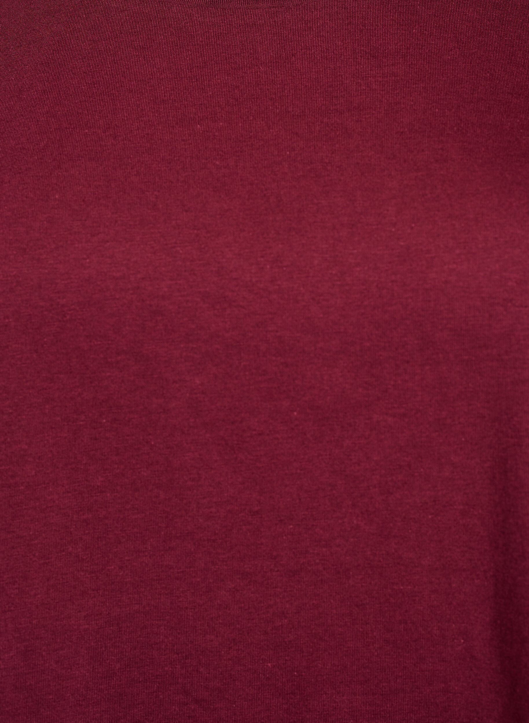 ZizziT-shirt z kr&oacute;tkim rekawem z mieszanki bawelny, Ciemnobordowy, Packshot image number 2