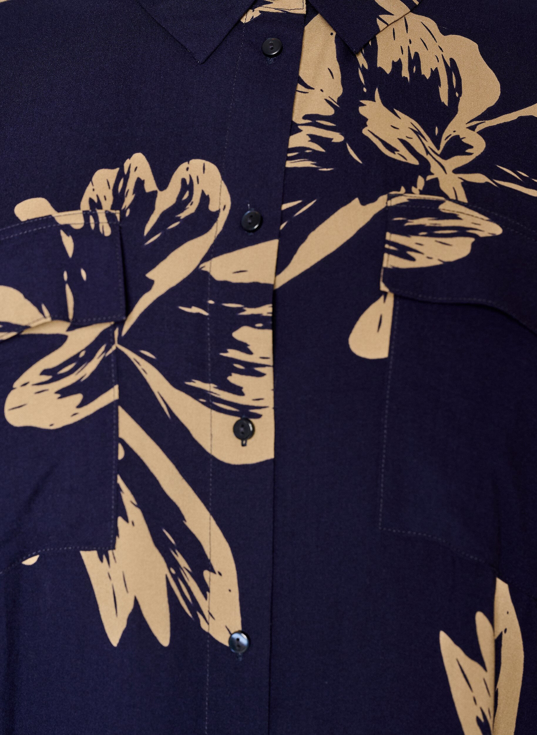 Zizzi Dluga koszulowa sukienka z kr&oacute;tkim rekawem, Niebieskie, Packshot image number 2