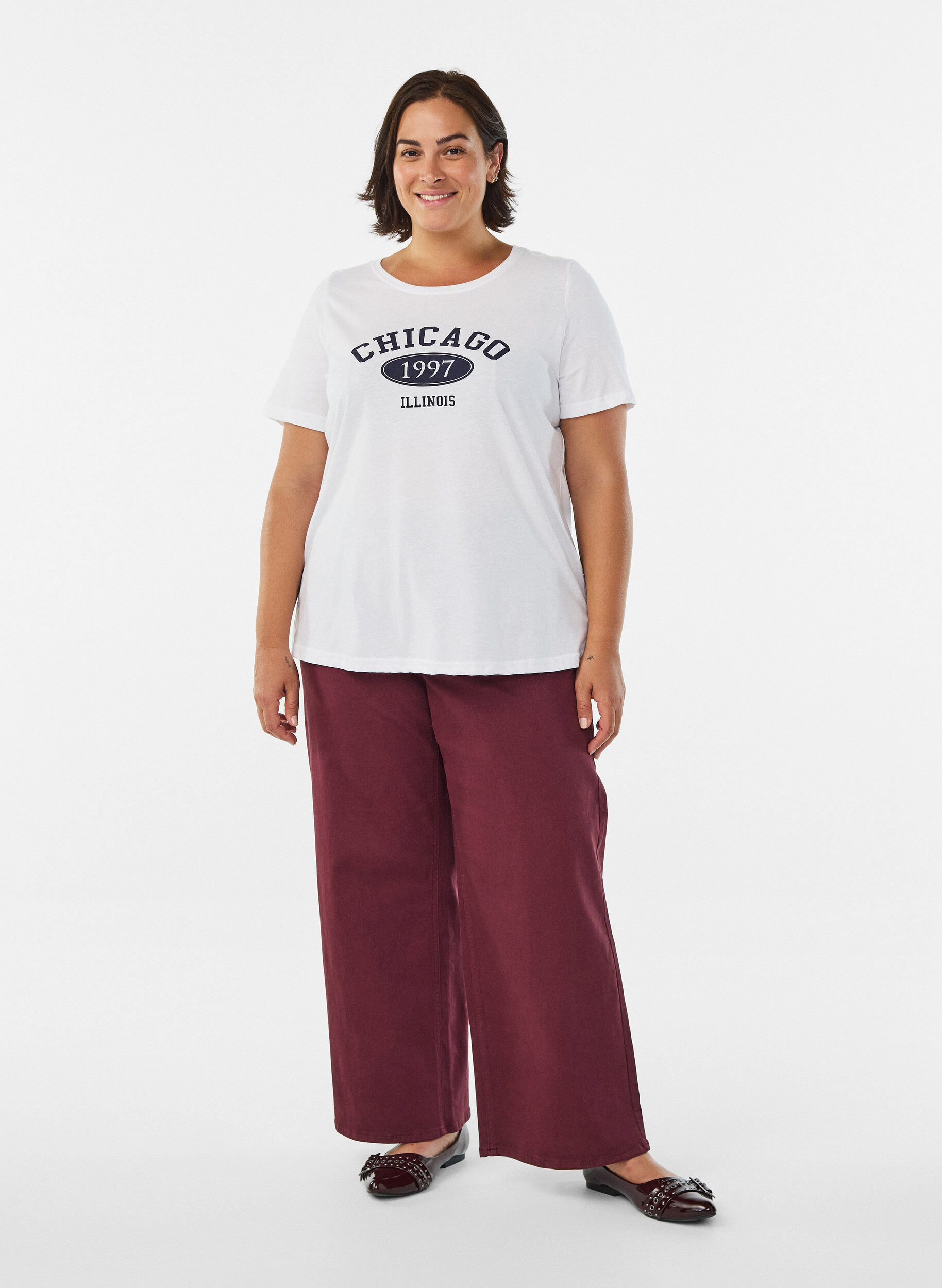 Zizzi FLASH - T-shirt z nadrukiem, Biały, Model image number 1