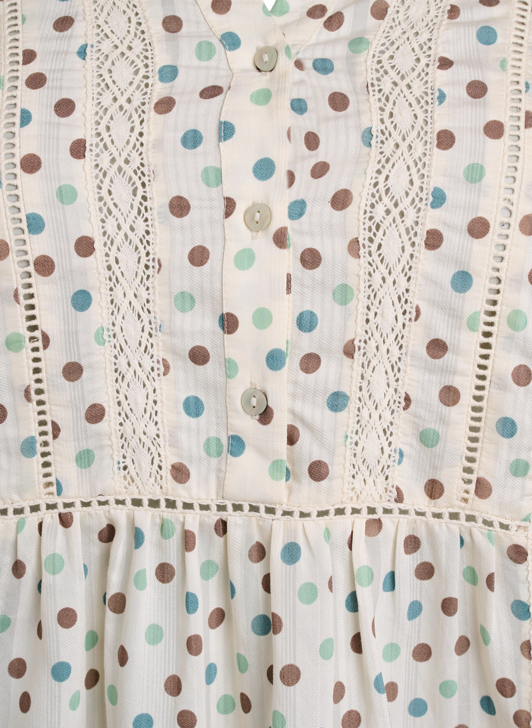 Zizzi Kr&oacute;tka wiskozowa sukienka o trapezowym kroju wykonczona koronka, Biały, Packshot image number 2