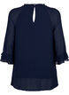 Bluzka z asymetrycznym rabkiem i rekawem 3/4, Navy Blazer, Packshot image number 1