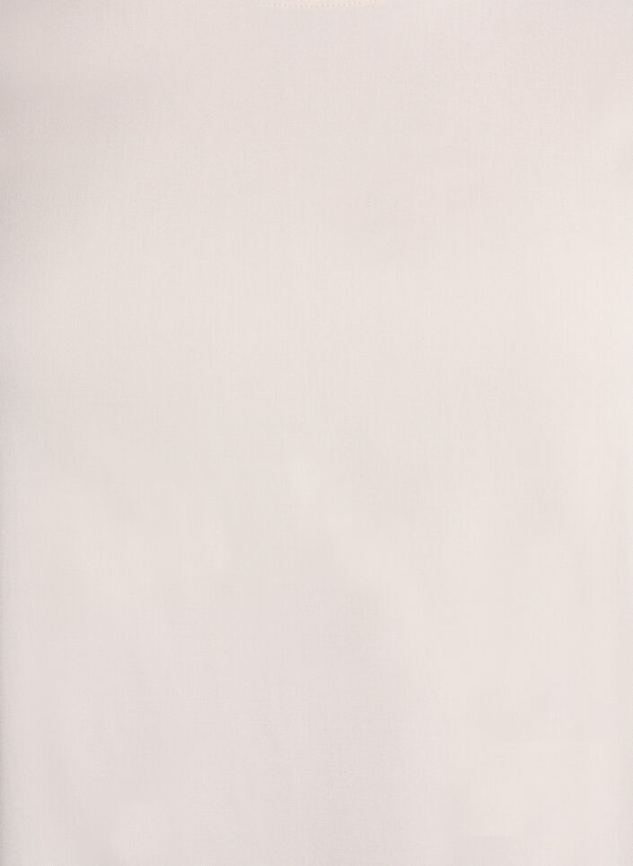 Tkana bluzka z kr&oacute;tkim rekawem i okraglym dekoltem, Beżowy, Packshot image number 2