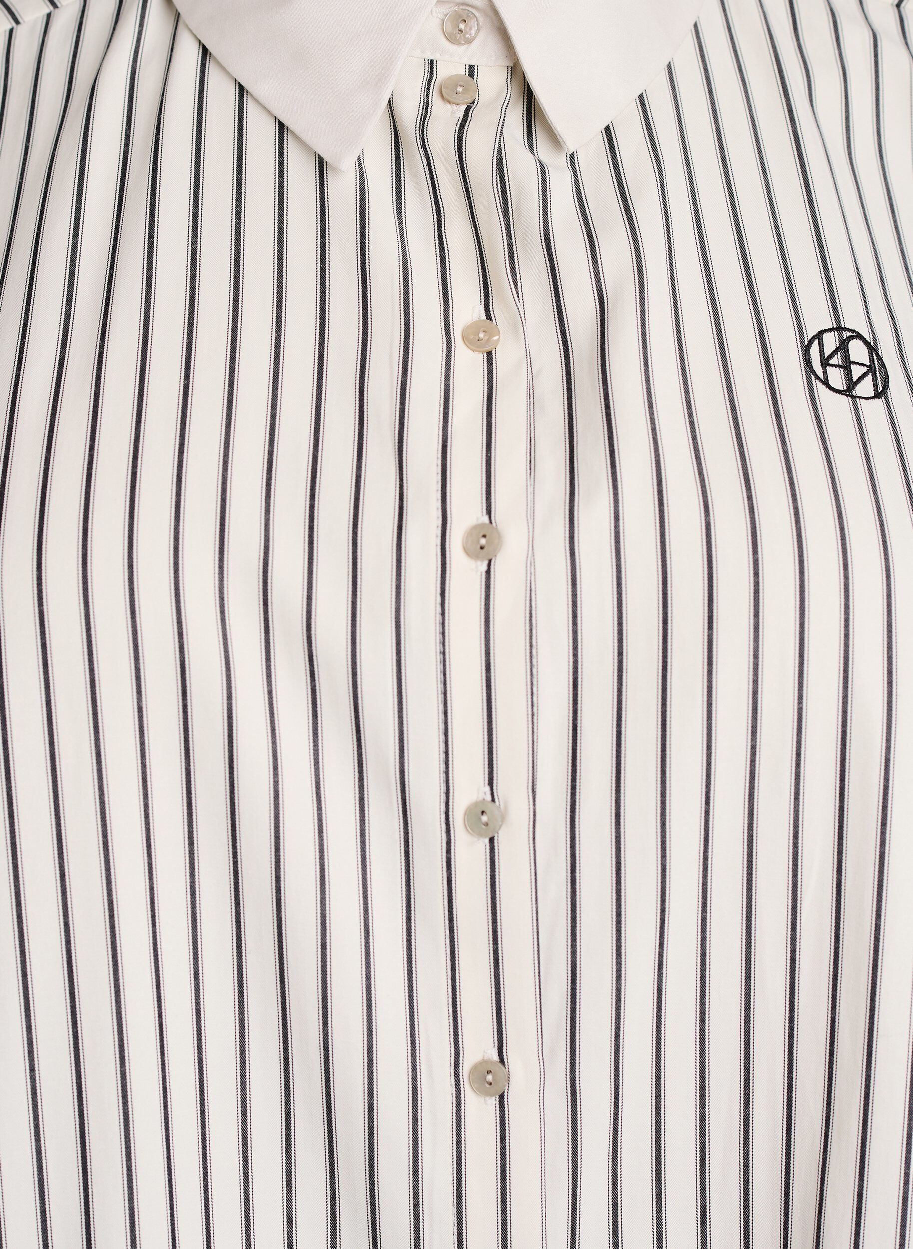 Zizzi Luzna koszula w paski z szerokimi mankietami, Biały, Packshot image number 2