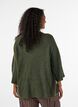 Prazkowany sweter z rekawami 3/4, Zielony, Model image number 2