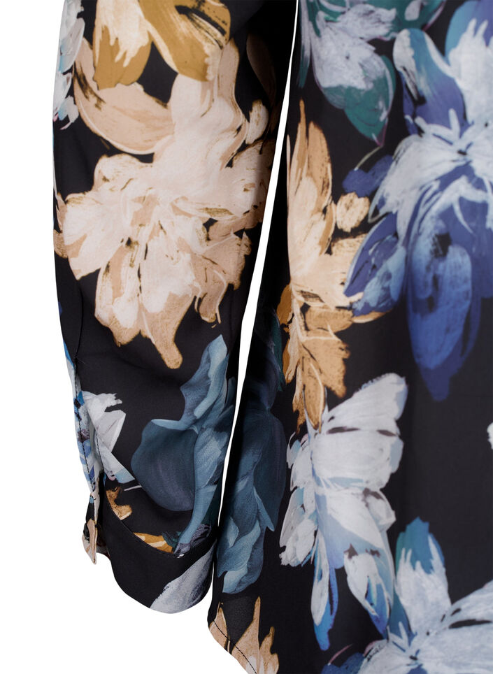 Bluzka z dlugimi rekawami i kwiatowym nadrukiem, Yellow Flower AOP, Packshot image number 3