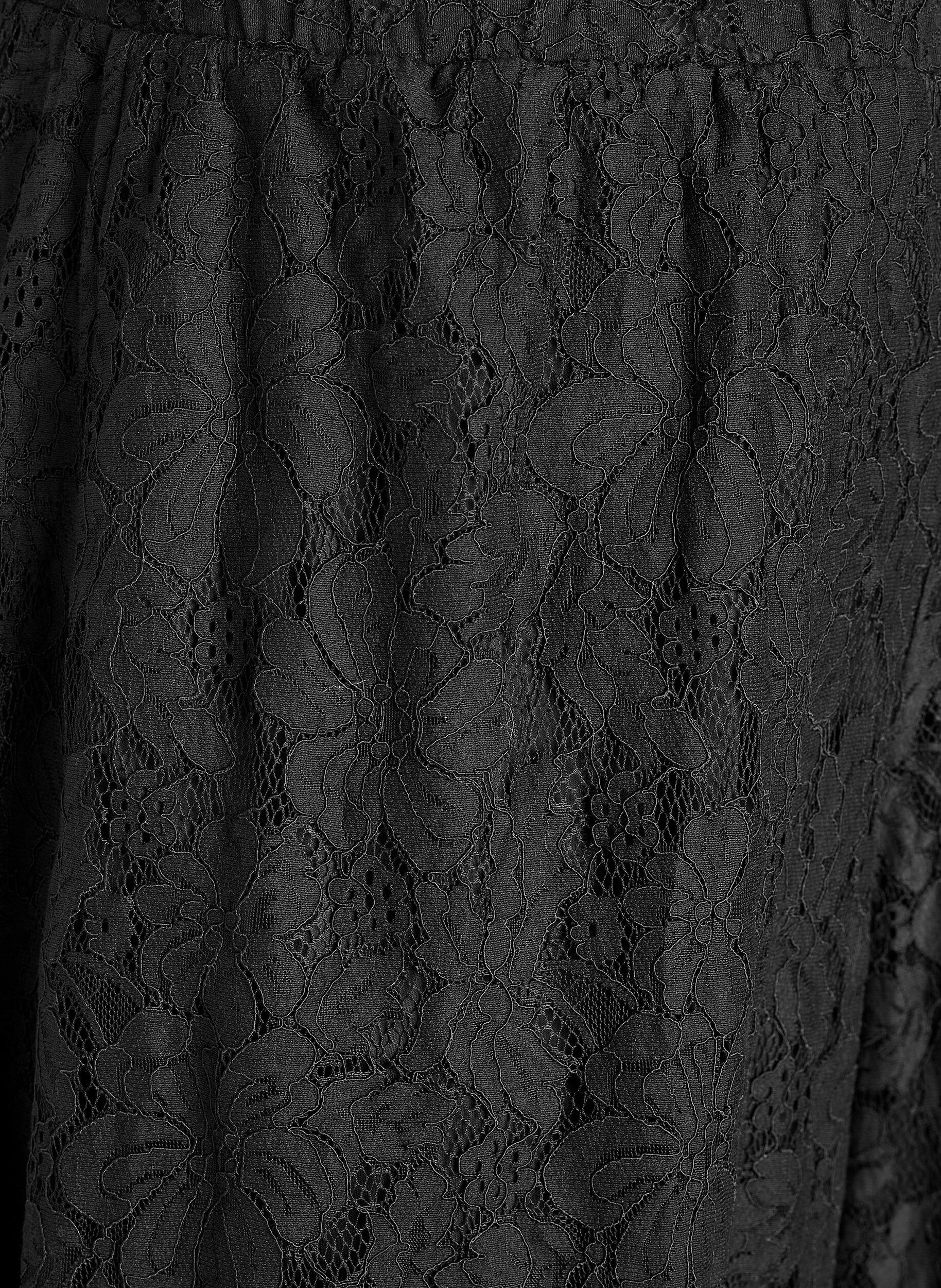 Zizzi Spodnie z koronki balonowej z wysoka talia, Czarne, Packshot image number 2