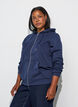 Bluza z kapturem, zamkiem blyskawicznym i kieszeniami, Niebieskie, Model image number 0